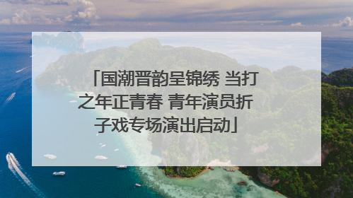 国潮晋韵呈锦绣 当打之年正青春 青年演员折子戏专场演出启动