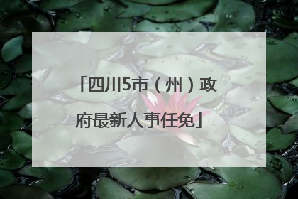 四川5市（州）政府最新人事任免