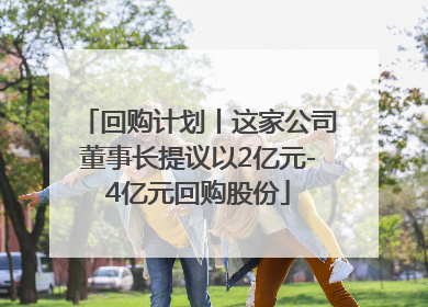 回购计划丨这家公司董事长提议以2亿元-4亿元回购股份