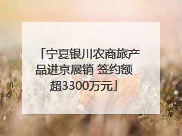 宁夏银川农商旅产品进京展销 签约额超3300万元