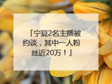 宁夏2名主播被约谈，其中一人粉丝近20万！