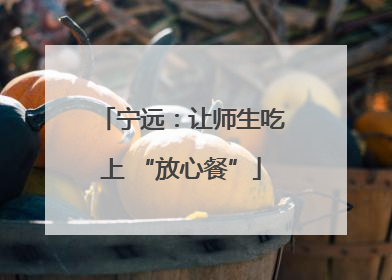 宁远：让师生吃上 “放心餐”