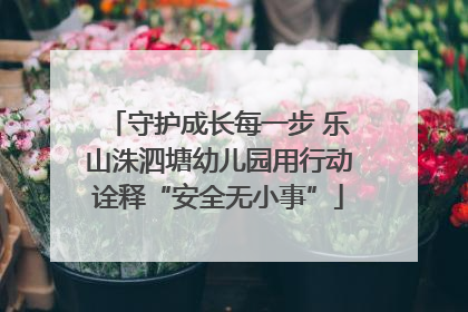守护成长每一步 乐山洙泗塘幼儿园用行动诠释“安全无小事”