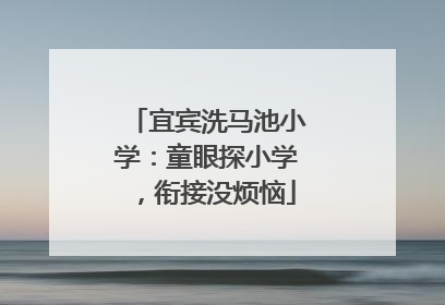 宜宾洗马池小学：童眼探小学，衔接没烦恼
