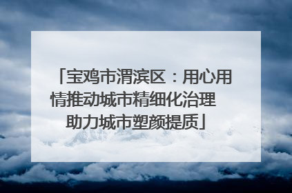 宝鸡市渭滨区：用心用情推动城市精细化治理 助力城市塑颜提质