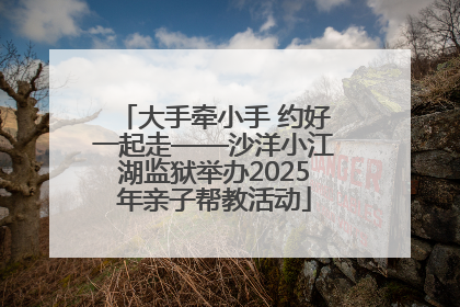大手牵小手 约好一起走——沙洋小江湖监狱举办2025年亲子帮教活动