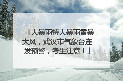 大暴雨特大暴雨雷暴大风，武汉市气象台连发预警，考生注意！