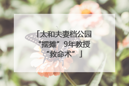 太和夫妻档公园“摆摊”9年教授“救命术”