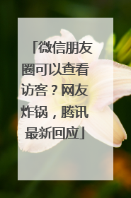 微信朋友圈可以查看访客？网友炸锅，腾讯最新回应