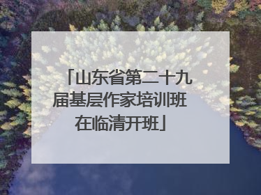 山东省第二十九届基层作家培训班在临清开班