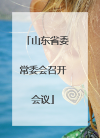 山东省委常委会召开会议