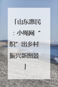 山东惠民：小绳网“织”出乡村振兴新图景