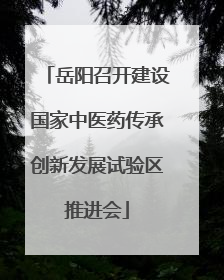 岳阳召开建设国家中医药传承创新发展试验区推进会
