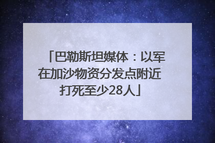 巴勒斯坦媒体：以军在加沙物资分发点附近打死至少28人