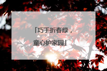 巧手折春绿，童心护家园