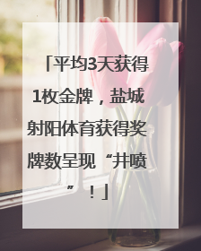平均3天获得1枚金牌，盐城射阳体育获得奖牌数呈现“井喷”！