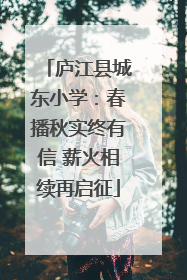 庐江县城东小学：春播秋实终有信 薪火相续再启征