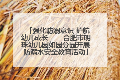 强化防溺意识 护航幼儿成长——合肥市明珠幼儿园如园分园开展防溺水安全教育活动