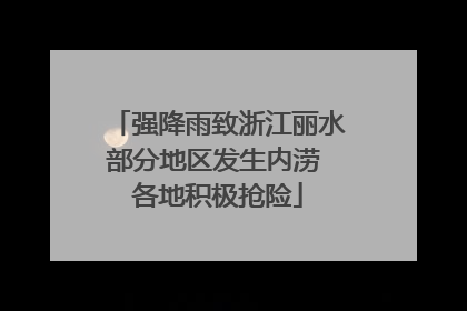 强降雨致浙江丽水部分地区发生内涝 各地积极抢险