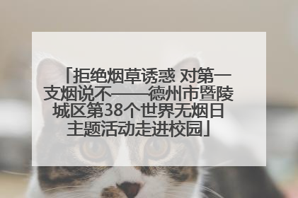 拒绝烟草诱惑 对第一支烟说不——德州市暨陵城区第38个世界无烟日主题活动走进校园