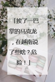 挨了一巴掌的马克龙，在越南说了些啥？危险！