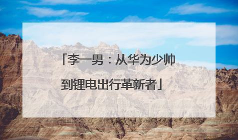 李一男：从华为少帅到锂电出行革新者