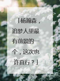 杨瀚森，追梦人里最有前景的一个，这次也许真行？