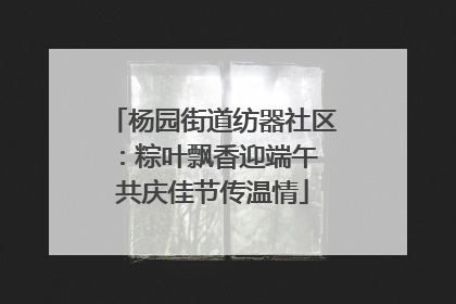杨园街道纺器社区：粽叶飘香迎端午 共庆佳节传温情