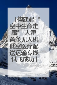 构建起“空中生命走廊” 天津首条无人机低空医疗配送运输专线试飞成功