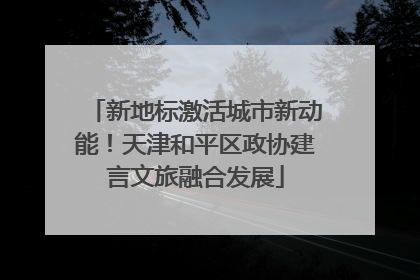 新地标激活城市新动能！天津和平区政协建言文旅融合发展