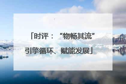 时评：“物畅其流”引擎循环、赋能发展
