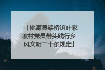 桃源县架桥镇叶家坡村党员带头践行乡风文明二十条规定