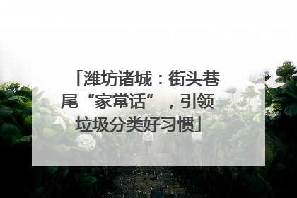 潍坊诸城：街头巷尾“家常话”，引领垃圾分类好习惯