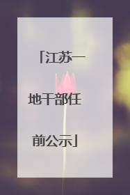 江苏一地干部任前公示