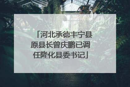 河北承德丰宁县原县长曾庆鹏已调任隆化县委书记