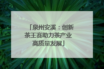 泉州安溪：创新茶王赛助力茶产业高质量发展