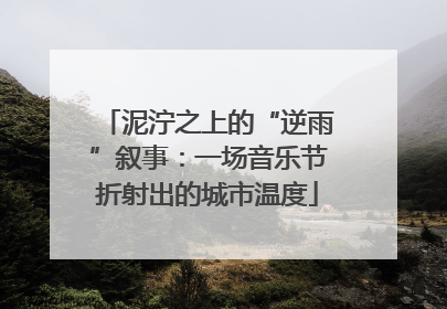 泥泞之上的“逆雨”叙事：一场音乐节折射出的城市温度