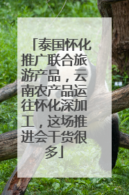 泰国怀化推广联合旅游产品，云南农产品运往怀化深加工，这场推进会干货很多
