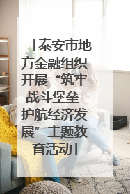 泰安市地方金融组织开展“筑牢战斗堡垒 护航经济发展”主题教育活动