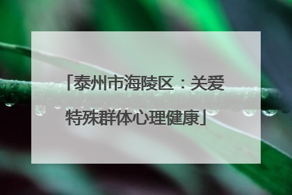 泰州市海陵区：关爱特殊群体心理健康