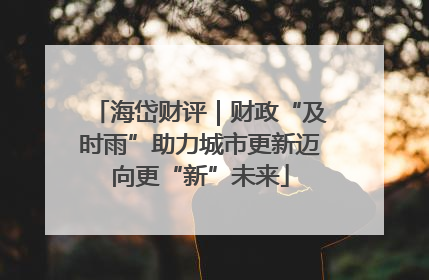 海岱财评｜财政“及时雨”助力城市更新迈向更“新”未来