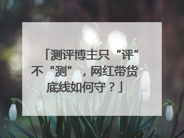 测评博主只“评”不“测”，网红带货底线如何守？