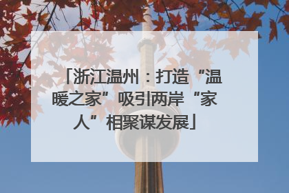 浙江温州：打造“温暖之家”吸引两岸“家人”相聚谋发展