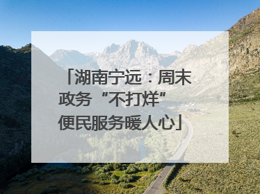 湖南宁远：周末政务“不打烊” 便民服务暖人心