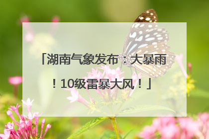 湖南气象发布：大暴雨！10级雷暴大风！