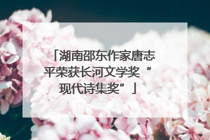 湖南邵东作家唐志平荣获长河文学奖“现代诗集奖”