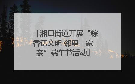 湘口街道开展“粽香话文明 邻里一家亲”端午节活动