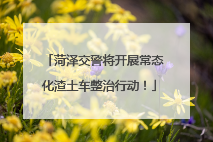 菏泽交警将开展常态化渣土车整治行动！