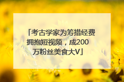 考古学家为筹措经费拥抱短视频，成200万粉丝美食大V