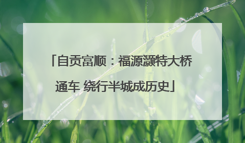 自贡富顺：福源灏特大桥通车 绕行半城成历史